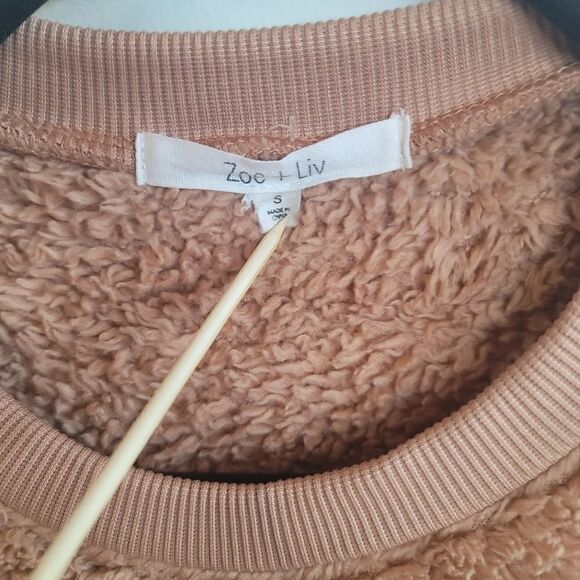 Zoe + Liv Brown Warm & Cozy Plush Teddy Sweater Size Small - Picture 9 of 9